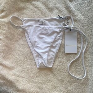 Lovewave White Side Strap High Cut Bikini Bottom Small NWT‎